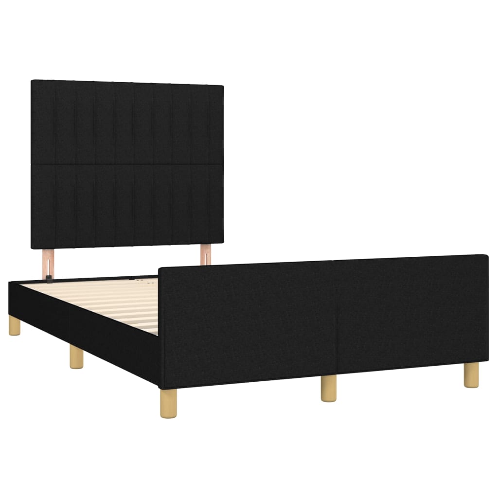 Bettgestell mit Kopfteil Schwarz 120x200 cm Stoff - Pazzar.ch
