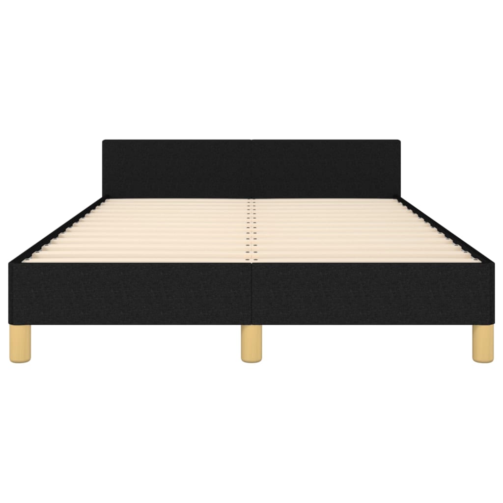 Bettgestell mit Kopfteil Schwarz 120x200 cm Stoff - Pazzar.ch