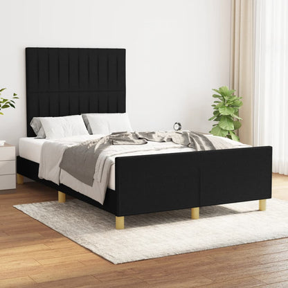 Bettgestell mit Kopfteil Schwarz 120x200 cm Stoff - Pazzar.ch