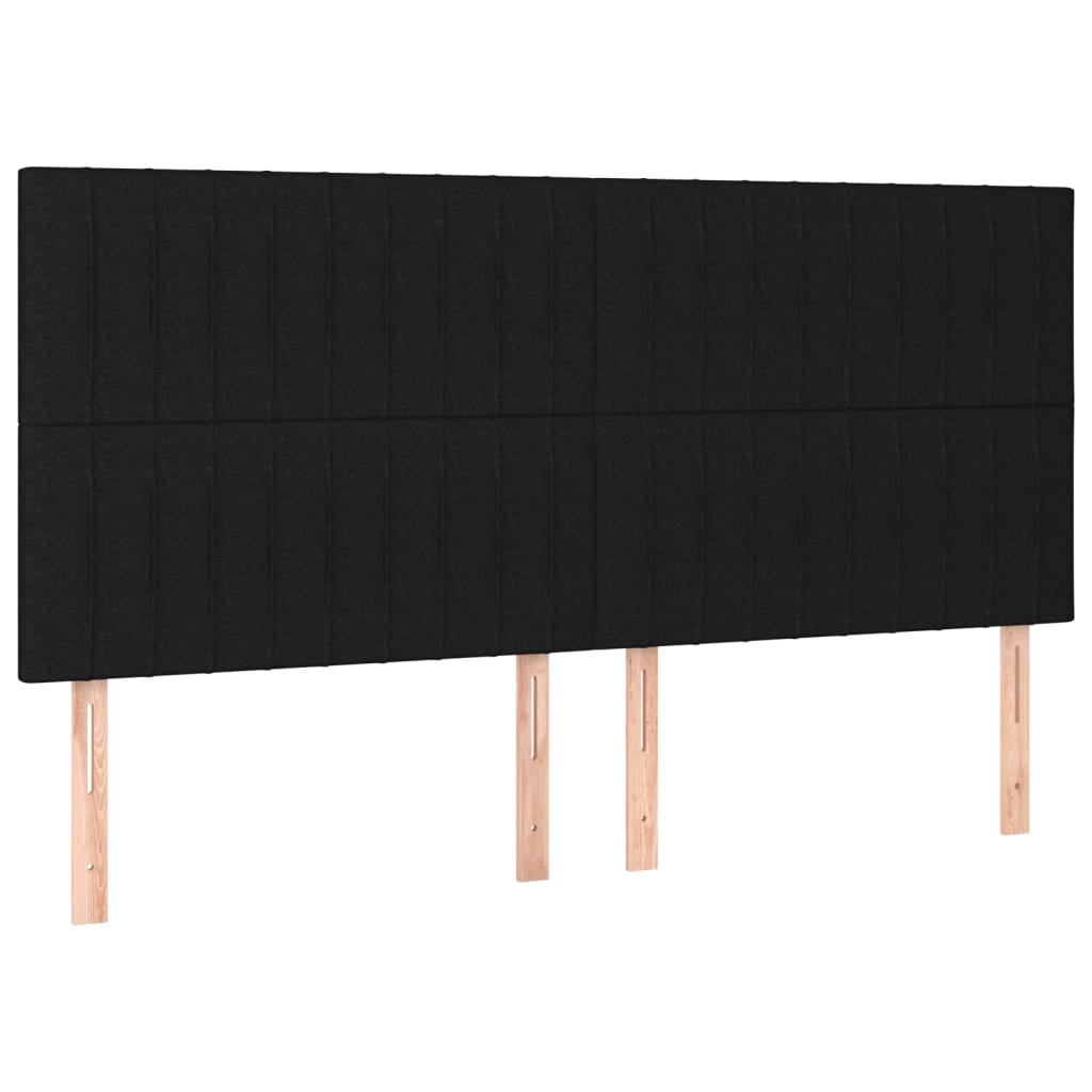 Bettgestell mit Kopfteil Schwarz 200x200 cm Stoff - Pazzar.ch