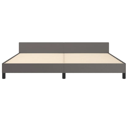 Bettgestell mit Kopfteil Grau 200x200 cm Kunstleder - Pazzar.ch