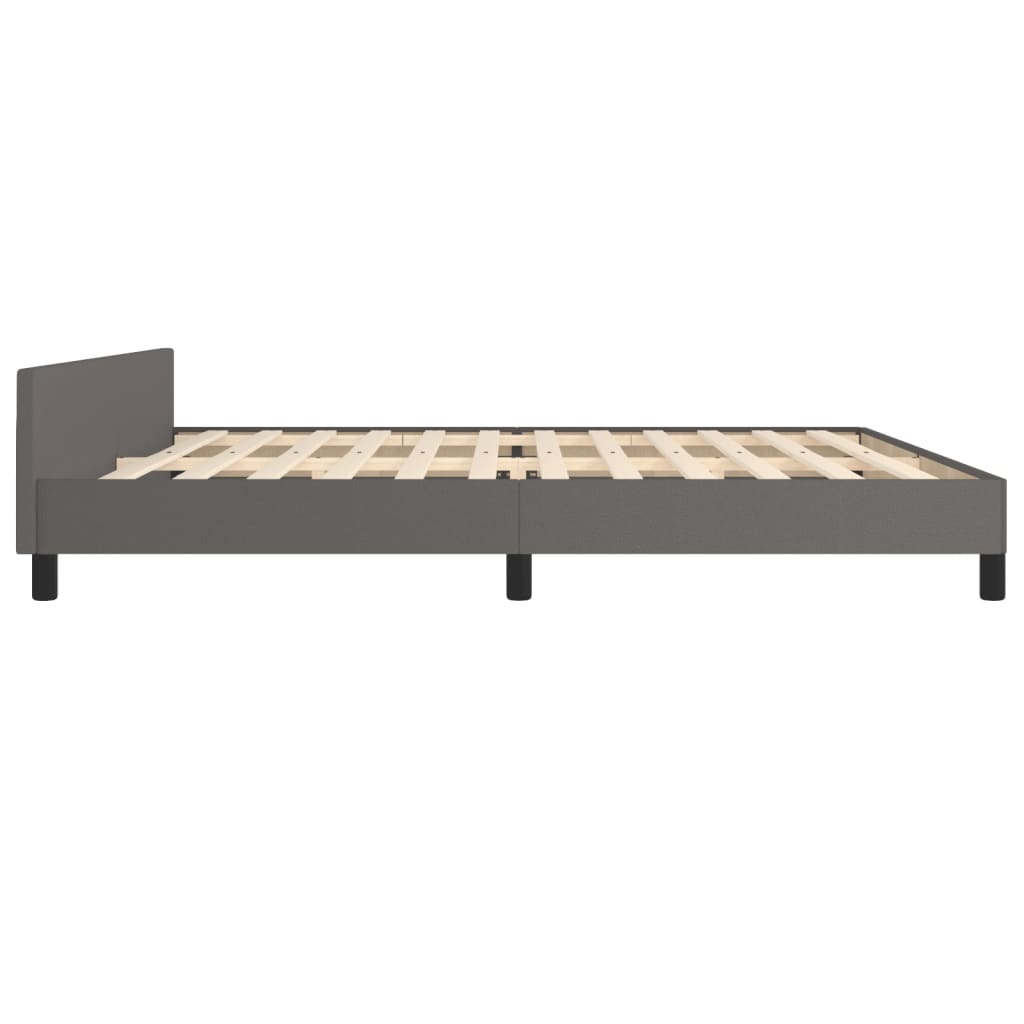Bettgestell mit Kopfteil Grau 200x200 cm Kunstleder - Pazzar.ch