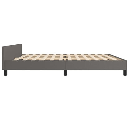 Bettgestell mit Kopfteil Grau 200x200 cm Kunstleder - Pazzar.ch