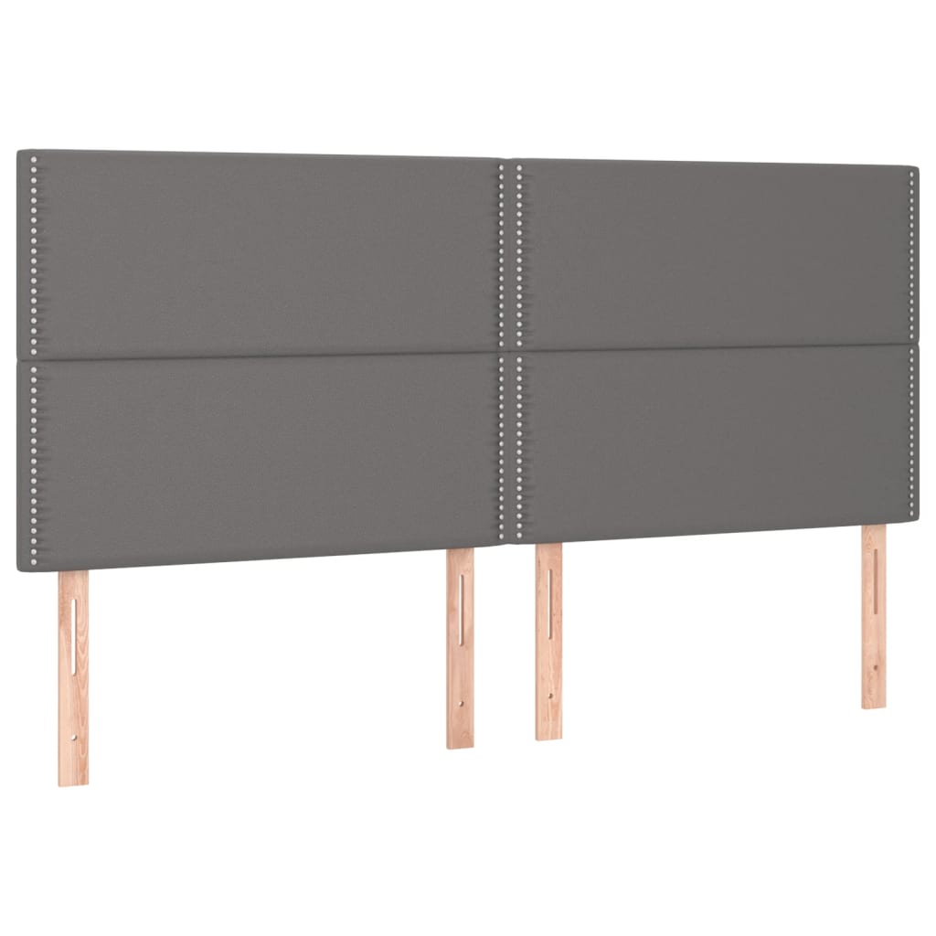 Bettgestell mit Kopfteil Grau 200x200 cm Kunstleder - Pazzar.ch