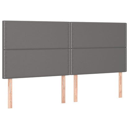 Bettgestell mit Kopfteil Grau 200x200 cm Kunstleder - Pazzar.ch