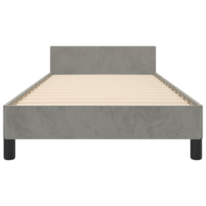 Bettgestell mit Kopfteil Hellgrau 80x200 cm Samt - Pazzar.ch