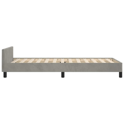 Bettgestell mit Kopfteil Hellgrau 80x200 cm Samt - Pazzar.ch