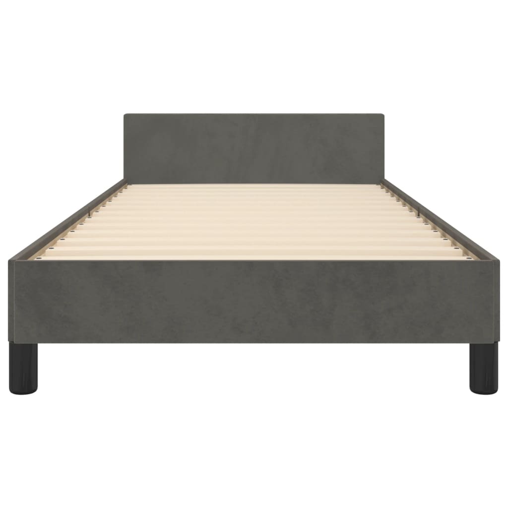 Bettgestell mit Kopfteil Dunkelgrau 80x200 cm Samt - Pazzar.ch