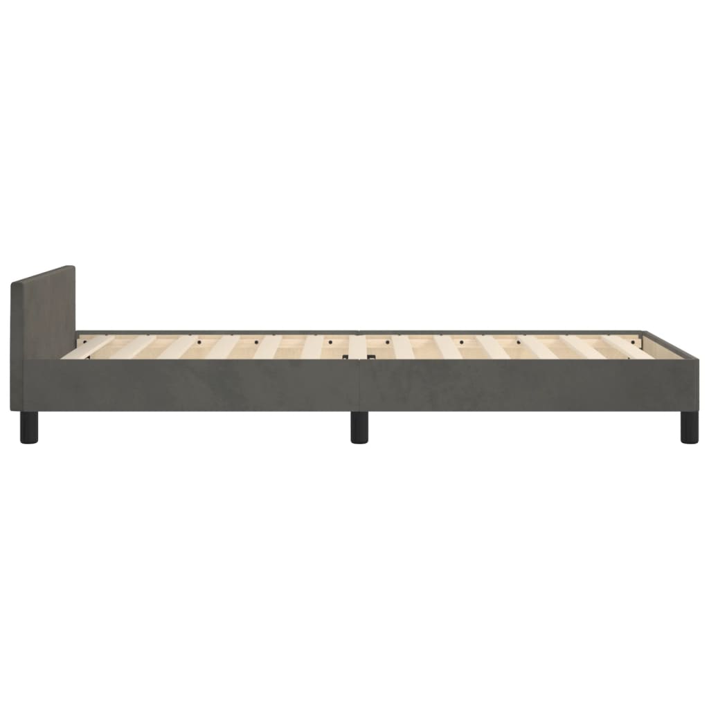 Bettgestell mit Kopfteil Dunkelgrau 80x200 cm Samt - Pazzar.ch