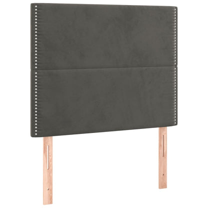 Bettgestell mit Kopfteil Dunkelgrau 80x200 cm Samt - Pazzar.ch