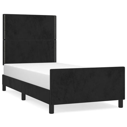 Bettgestell mit Kopfteil Schwarz 80x200 cm Samt - Pazzar.ch
