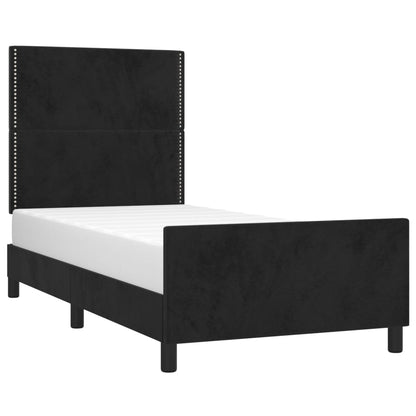 Bettgestell mit Kopfteil Schwarz 80x200 cm Samt - Pazzar.ch