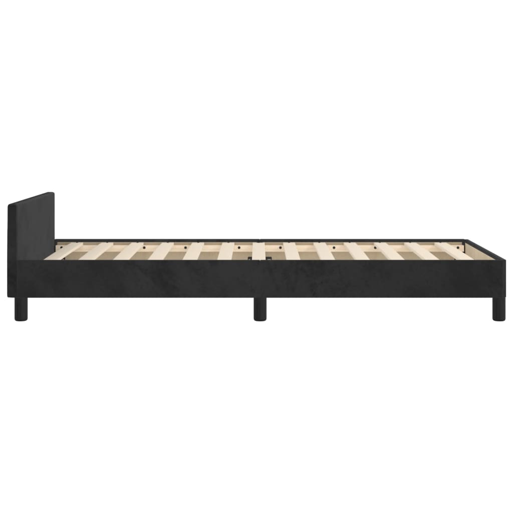 Bettgestell mit Kopfteil Schwarz 80x200 cm Samt - Pazzar.ch