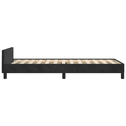 Bettgestell mit Kopfteil Schwarz 80x200 cm Samt - Pazzar.ch