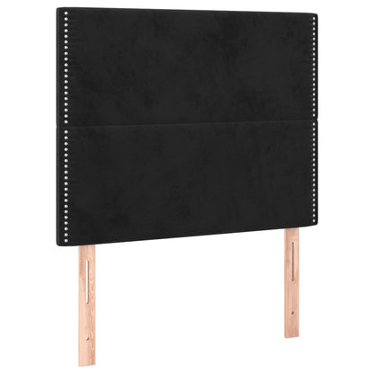 Bettgestell mit Kopfteil Schwarz 80x200 cm Samt - Pazzar.ch