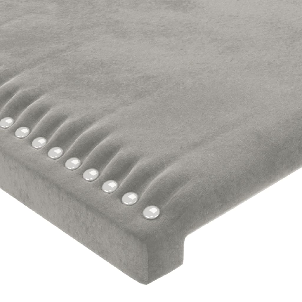 Bettgestell mit Kopfteil Hellgrau 100x200 cm Samt - Pazzar.ch