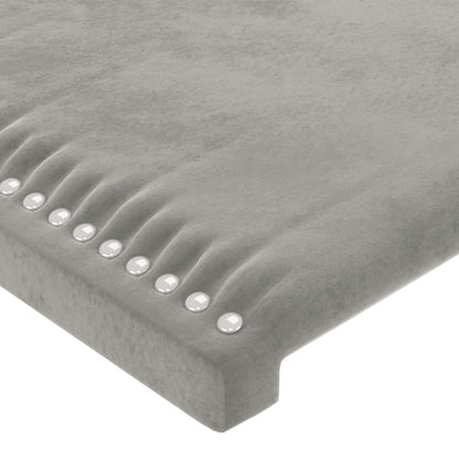 Bettgestell mit Kopfteil Hellgrau 120x200 cm Samt - Pazzar.ch