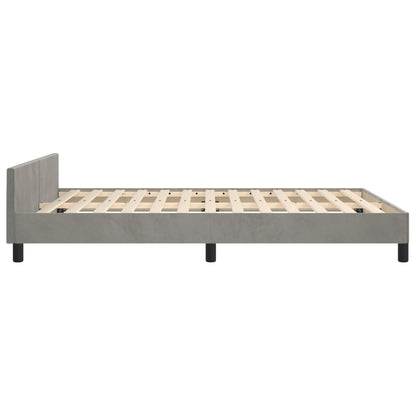 Bettgestell mit Kopfteil Hellgrau 140x190 cm Samt - Pazzar.ch
