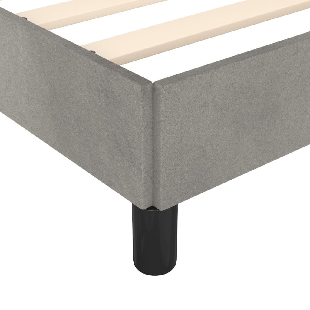 Bettgestell mit Kopfteil Hellgrau 140x190 cm Samt - Pazzar.ch