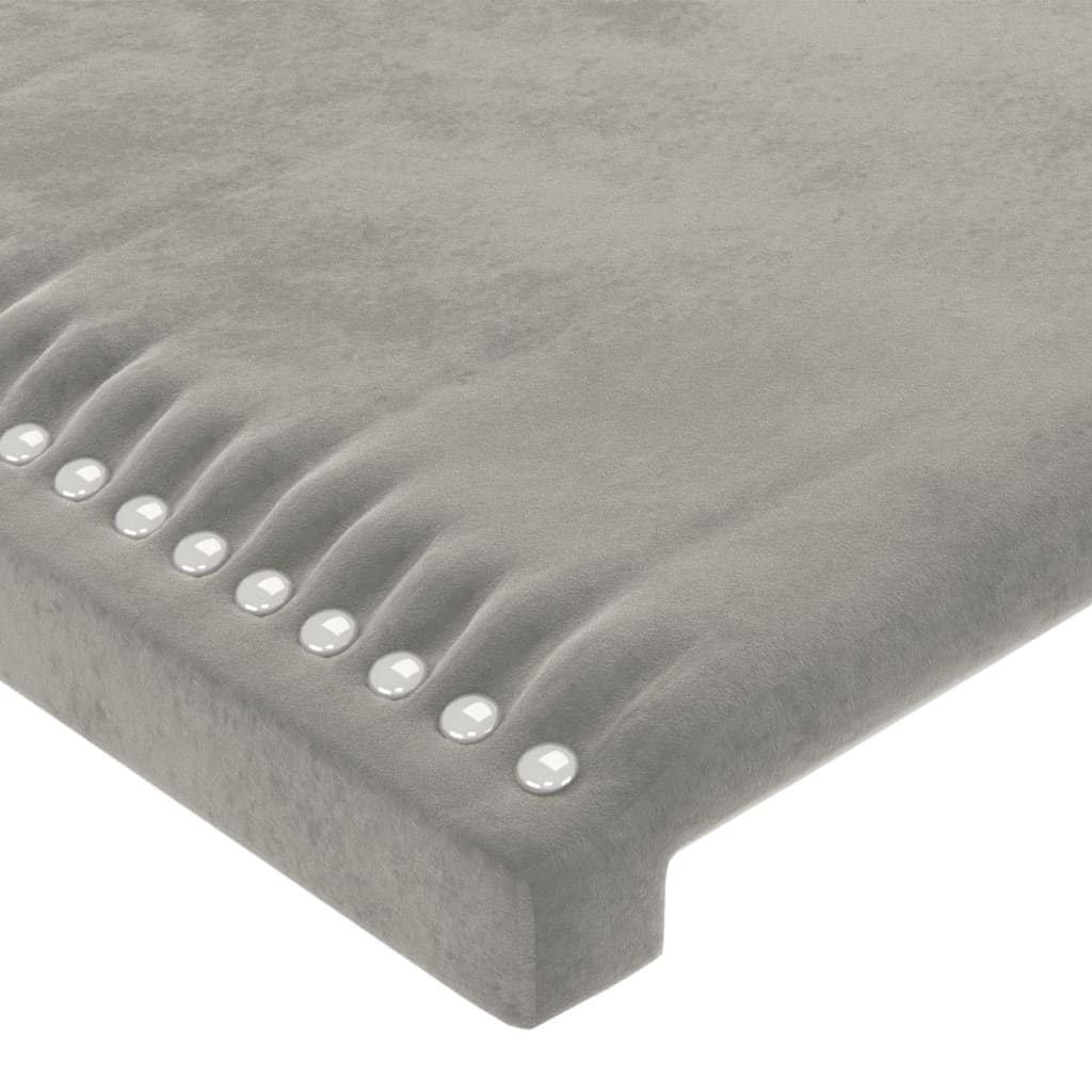 Bettgestell mit Kopfteil Hellgrau 140x190 cm Samt - Pazzar.ch