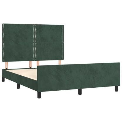 Bettgestell mit Kopfteil Dunkelgrün 140x190 cm Samt - Pazzar.ch