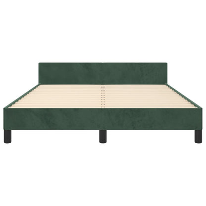 Bettgestell mit Kopfteil Dunkelgrün 140x190 cm Samt - Pazzar.ch
