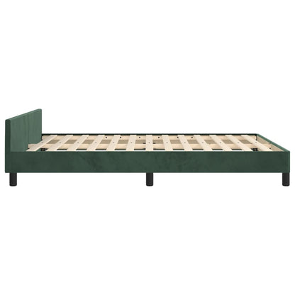 Bettgestell mit Kopfteil Dunkelgrün 140x190 cm Samt - Pazzar.ch