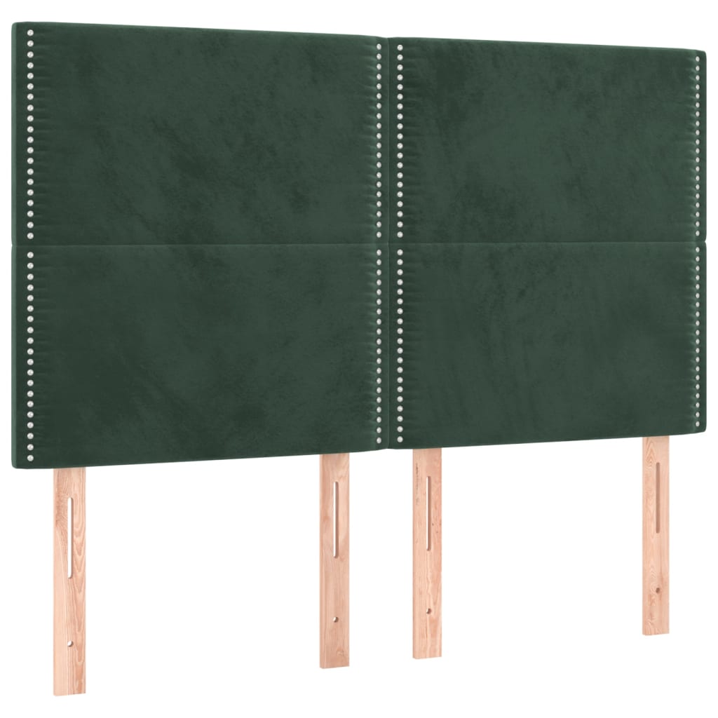 Bettgestell mit Kopfteil Dunkelgrün 140x190 cm Samt - Pazzar.ch