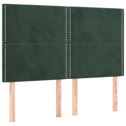 Bettgestell mit Kopfteil Dunkelgrün 140x190 cm Samt - Pazzar.ch