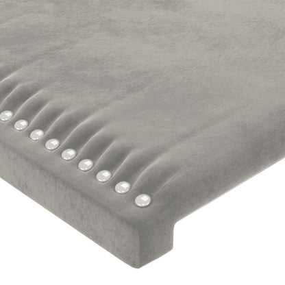 Bettgestell mit Kopfteil Hellgrau 140x200 cm Samt - Pazzar.ch