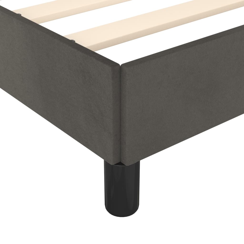 Bettgestell mit Kopfteil Dunkelgrau 140x200 cm Samt - Pazzar.ch