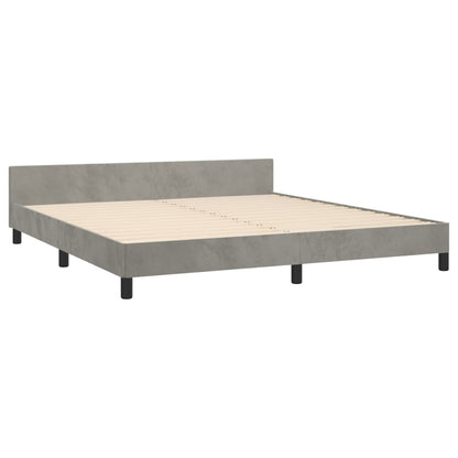 Bettgestell mit Kopfteil Hellgrau 160x200 cm Samt - Pazzar.ch