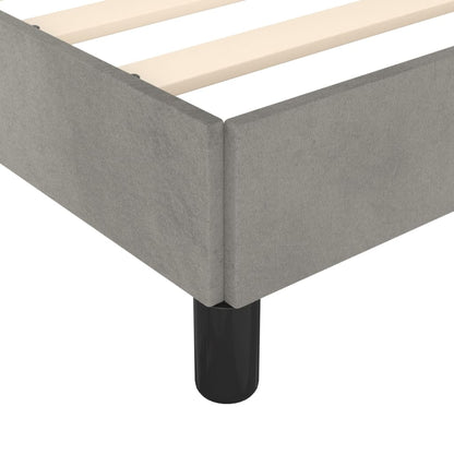 Bettgestell mit Kopfteil Hellgrau 160x200 cm Samt - Pazzar.ch