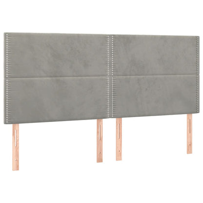 Bettgestell mit Kopfteil Hellgrau 160x200 cm Samt - Pazzar.ch