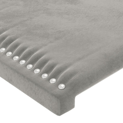 Bettgestell mit Kopfteil Hellgrau 160x200 cm Samt - Pazzar.ch