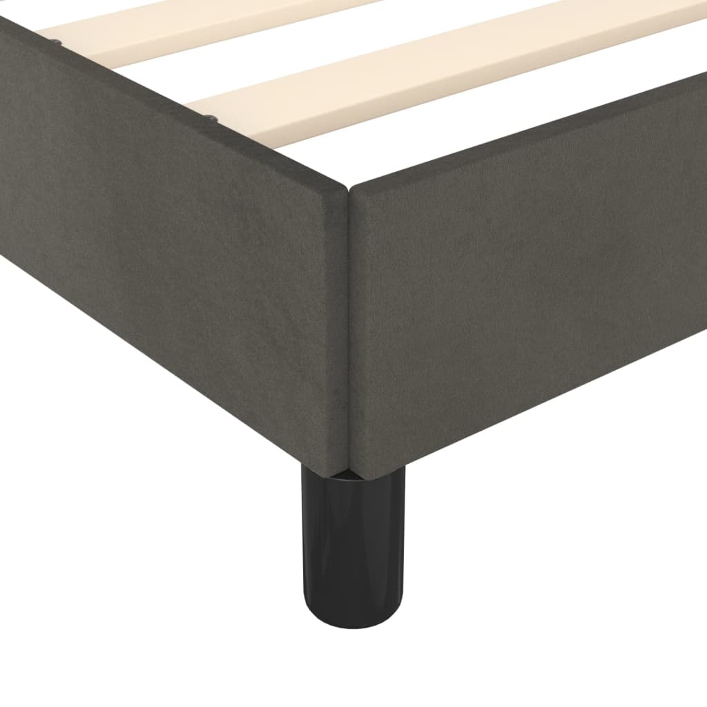 Bettgestell mit Kopfteil Dunkelgrau 160x200 cm Samt - Pazzar.ch