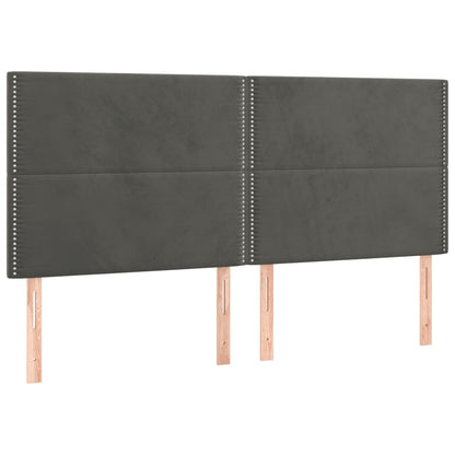 Bettgestell mit Kopfteil Dunkelgrau 160x200 cm Samt - Pazzar.ch