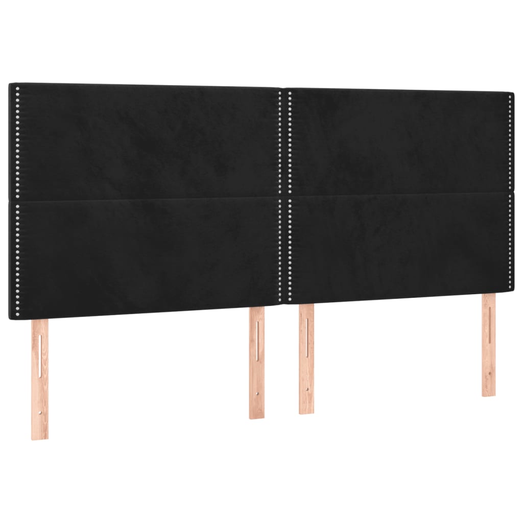 Bettgestell mit Kopfteil Schwarz 160x200 cm Samt - Pazzar.ch