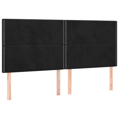 Bettgestell mit Kopfteil Schwarz 160x200 cm Samt - Pazzar.ch