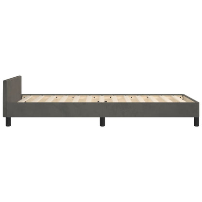 Bettgestell mit Kopfteil Dunkelgrau 100x200 cm Samt - Pazzar.ch