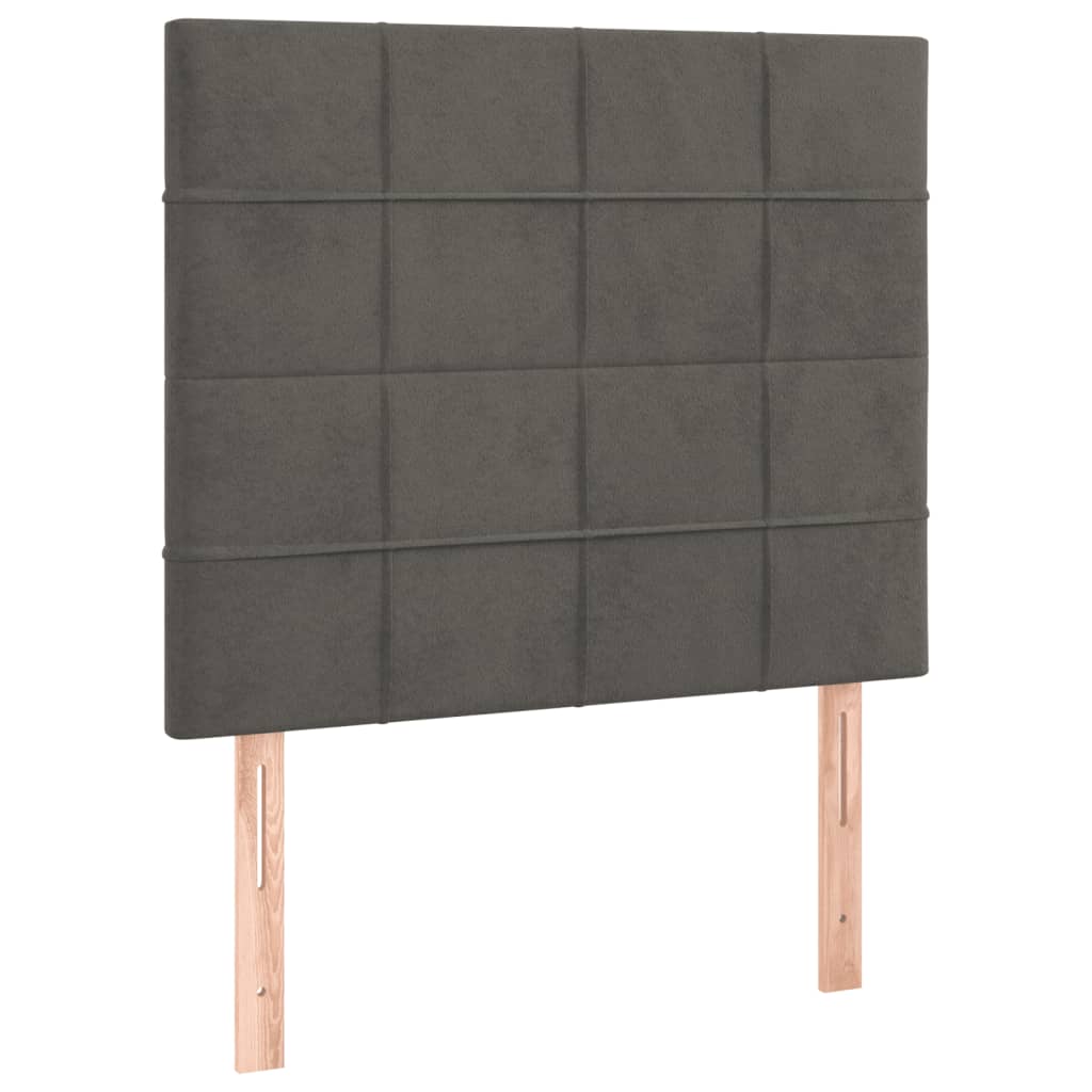 Bettgestell mit Kopfteil Dunkelgrau 100x200 cm Samt - Pazzar.ch