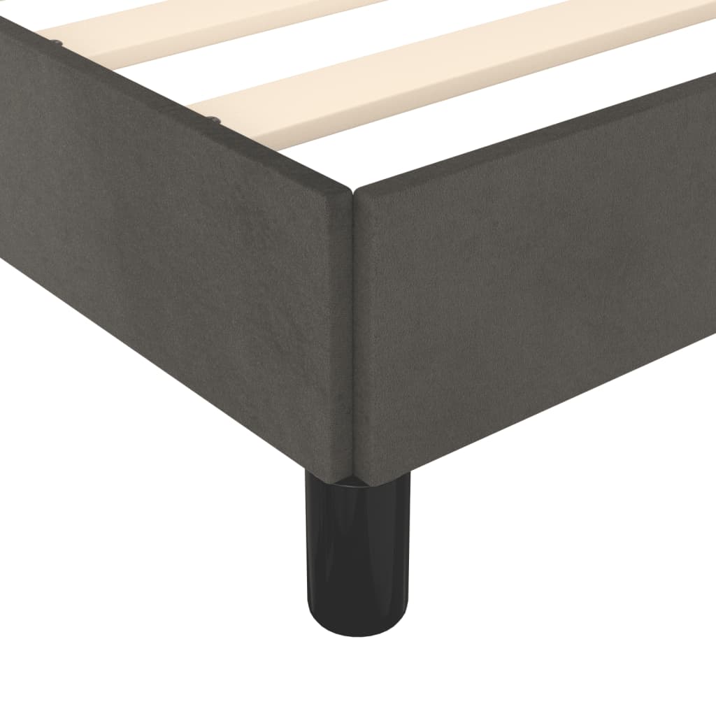 Bettgestell mit Kopfteil Dunkelgrau 100x200 cm Samt - Pazzar.ch