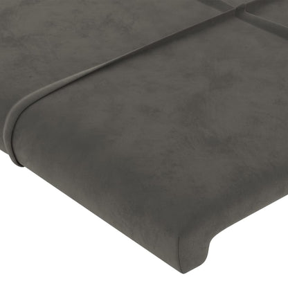 Bettgestell mit Kopfteil Dunkelgrau 100x200 cm Samt - Pazzar.ch