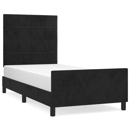 Bettgestell mit Kopfteil Schwarz 100x200 cm Samt - Pazzar.ch