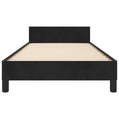 Bettgestell mit Kopfteil Schwarz 100x200 cm Samt - Pazzar.ch