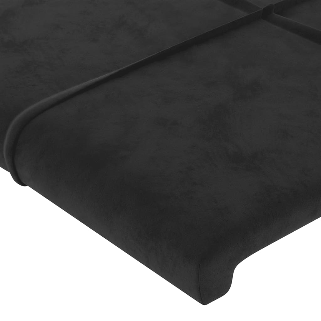 Bettgestell mit Kopfteil Schwarz 100x200 cm Samt - Pazzar.ch