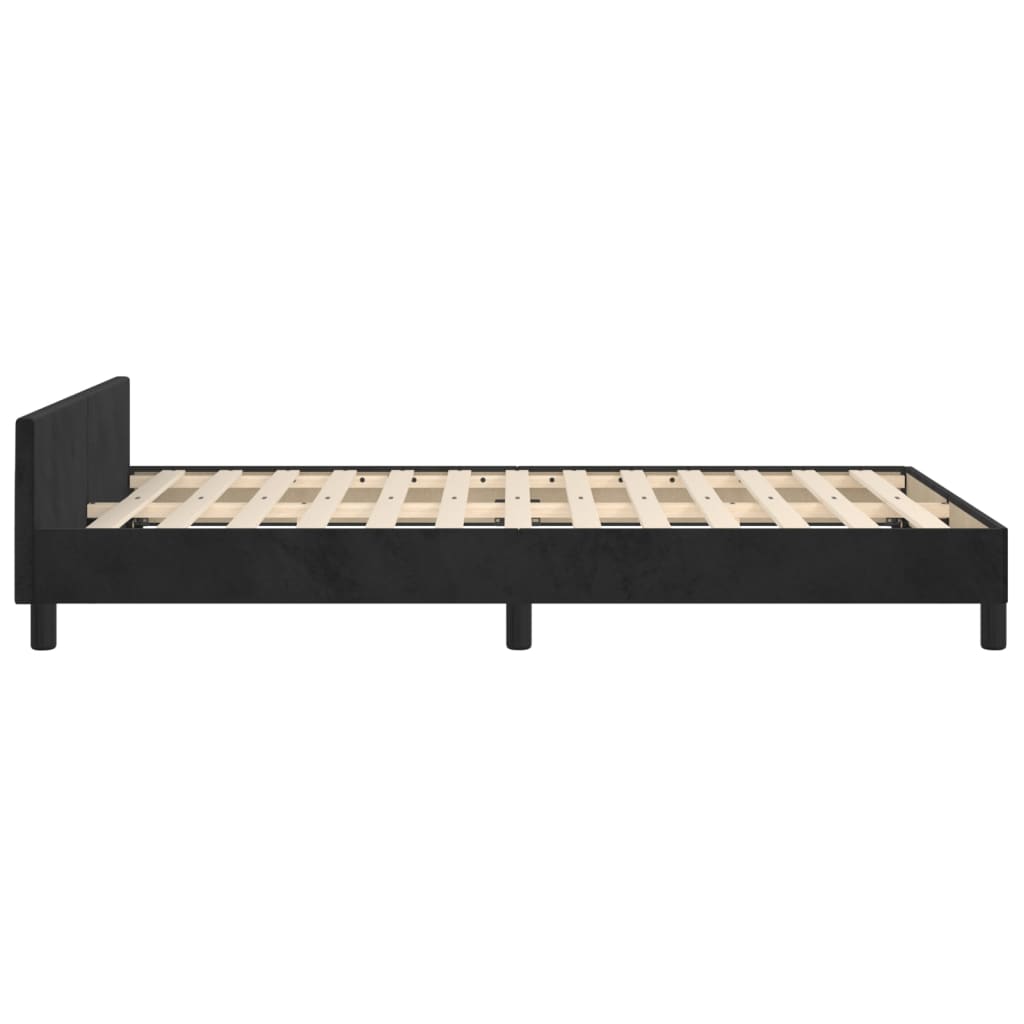 Bettgestell mit Kopfteil Schwarz 120x200 cm Samt - Pazzar.ch