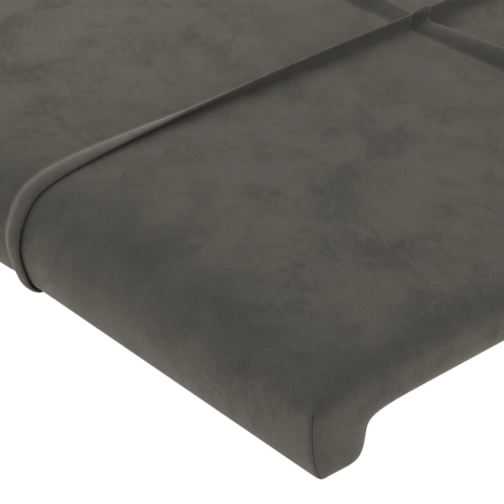 Bettgestell mit Kopfteil Dunkelgrau 200x200 cm Samt - Pazzar.ch
