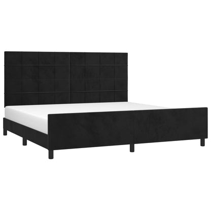 Bettgestell mit Kopfteil Schwarz 200x200 cm Samt - Pazzar.ch