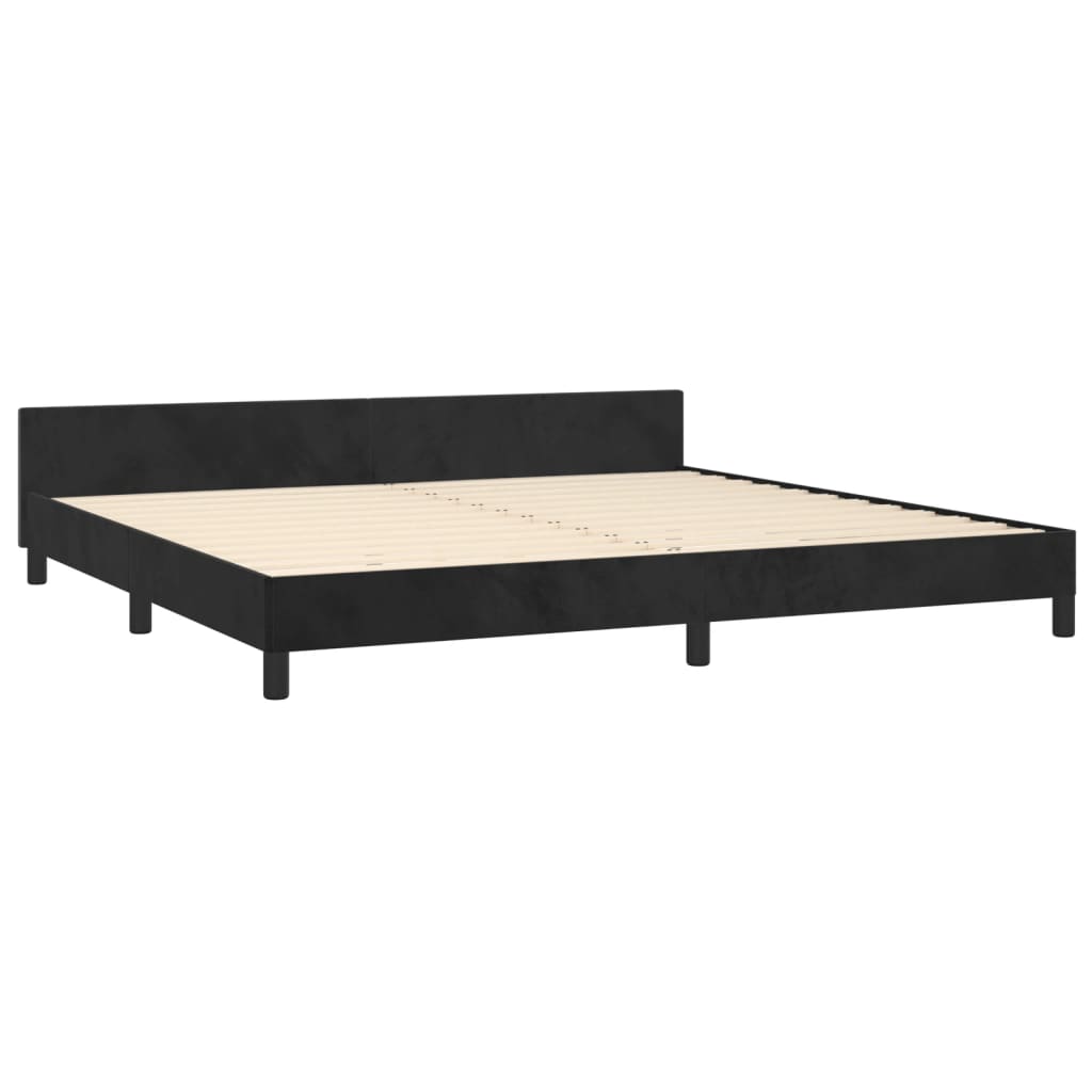 Bettgestell mit Kopfteil Schwarz 200x200 cm Samt - Pazzar.ch